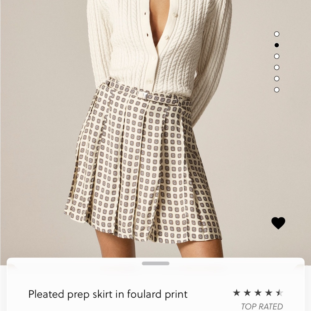 NWT J.Crew Tailored Pleated Prep Skirt in Foulard Prep Size 4
